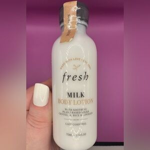 fresh Milk Body Lotion — White bottle with gold text